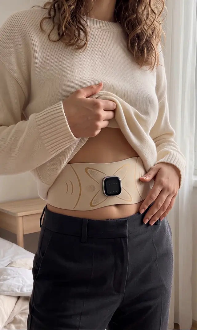 Ceinture Avelora portée sous un pull, invisible sous les vêtements